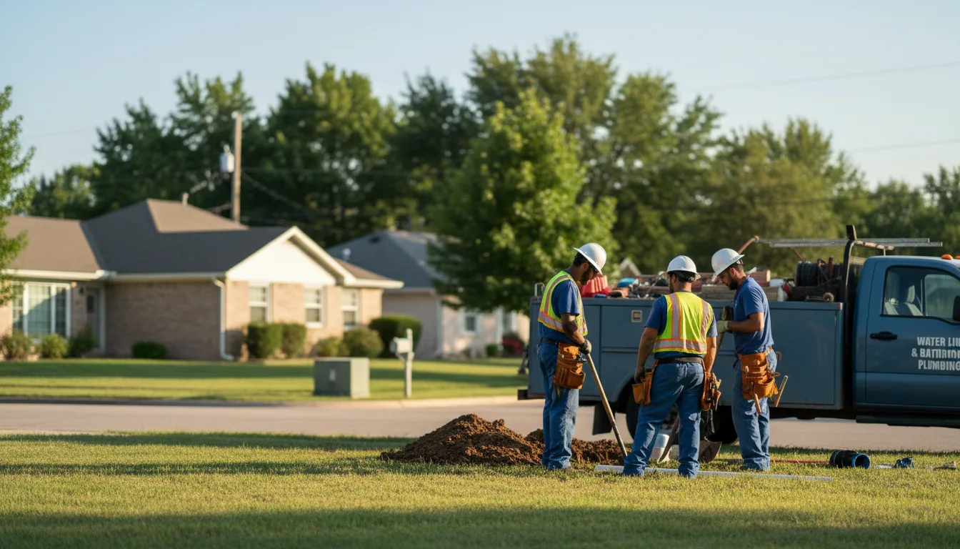 Residential water line and bathroom plumbing service in Spring, TX